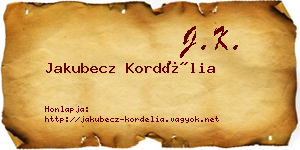 Jakubecz Kordélia névjegykártya
